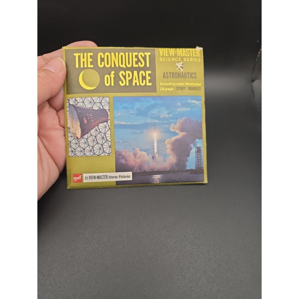 1968 Conquest of Space View Master 3 Reel Set & Book Packet B681 Astronautics - Picture 1 of 3